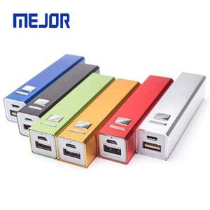 Hình chữ nhật màu xanh nhôm laddare Ống Powerbank 2600mAh xách tay Tubo sạc điện thoại mini ngân hàng điện - Product Image 3