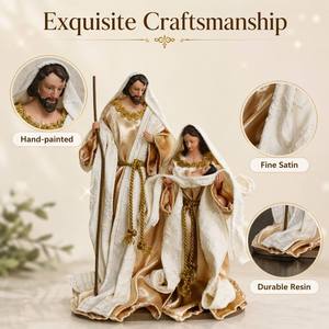 Wholesale LED <strong>Nativity</strong> <strong>Scene</strong> Full Holy Family <strong>Set</strong> Three D Crafted <strong>Nativity</strong> Religious Christmas Gift Lighted Manger Ornament - Product Image 4