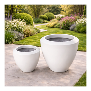 Fiberglass Planter Pots Hand-Carved <b>Best</b> Quality Garden Flower Pots Modern Design Eco-Friendly Durable Lightweight Sustainable - Product Image 1