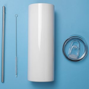 50Pack Stainless Steel Vacuum Sublimation Tumblers 20 oz Bulk Blank <b>Cups</b> White with <b>Lid</b> <b>and</b> <b>Straw</b> for Business Gifts - Product Image 5