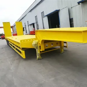 Prix d'usine en Chine Remorque 4 essieux Lowboy 4 essieux à col de cygne Remorque semi-remorque robuste à lit bas pour camion à vendre en Afrique