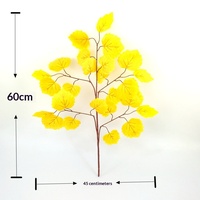 Feuilles artificielles de Populus Euphratica, fleurs en soie, décoration d'automne, aménagement paysager, plantation verte, intérieur/extérieur, vente en gros