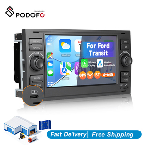 Podofo เครื่องเสียงสเตอริโอติดรถยนต์แอนดรอยด์7นิ้ว4 + 64GB สำหรับ Ford transmit/FOCUS/Galaxy/Mondeo CarPlay Android WIFI Auto-C - Product Image 1