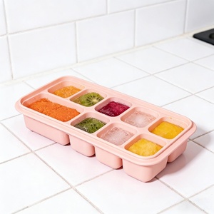 Moule à glaçons en silicone de qualité alimentaire, grande capacité, 8 compartiments, avec couvercle de démoulage facile, pour la conservation des aliments pour bébés, bac à glaçons - Product Image 2