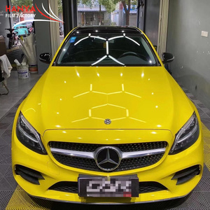 Autocollants en vinyle automobile de haute qualité, sans bulles d'air, brillants, jaunes, 1,52 x 18 m, papier pour envelopper les voitures - Product Image 1