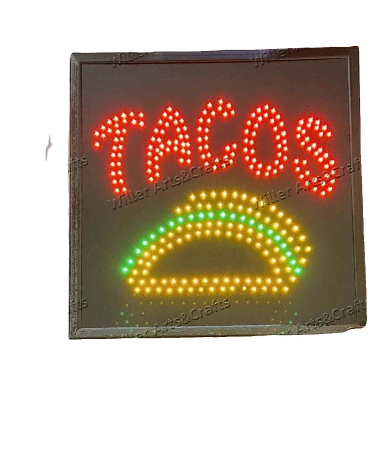 Square Tacos Led Bar Open Signs Led Neon Light Sign Electric Display Sign 19x19inches · image 1