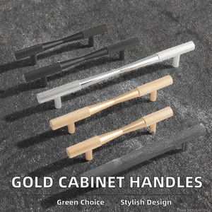 Vente en gros d'armoire à chaussures de luxe légère poignée de porte d'armoire à tiroirs profilé en aluminium nordique haut de gamme poignée de porte simple à tiroir - Product Image 2