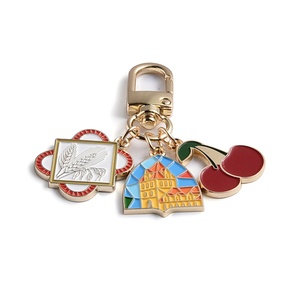 <b>Keychain</b> Charm <b>Custom</b> Logo Pendant Cherry Zinc Alloy Metal Gold Soft Enamel <b>Keychain</b> - Product Image 4