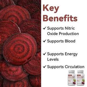 Cápsulas de Beterraba 1000mg 90 Contagens Suplementos Antioxidantes Apoia Energia de Óxido Nítrico 3 Cápsulas por Porção Adultos Não - Product Image 4
