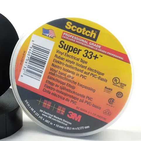 3M Black Electrical tape Insulating Tape Super 3M 33+ Vinyl Electrical Tape
