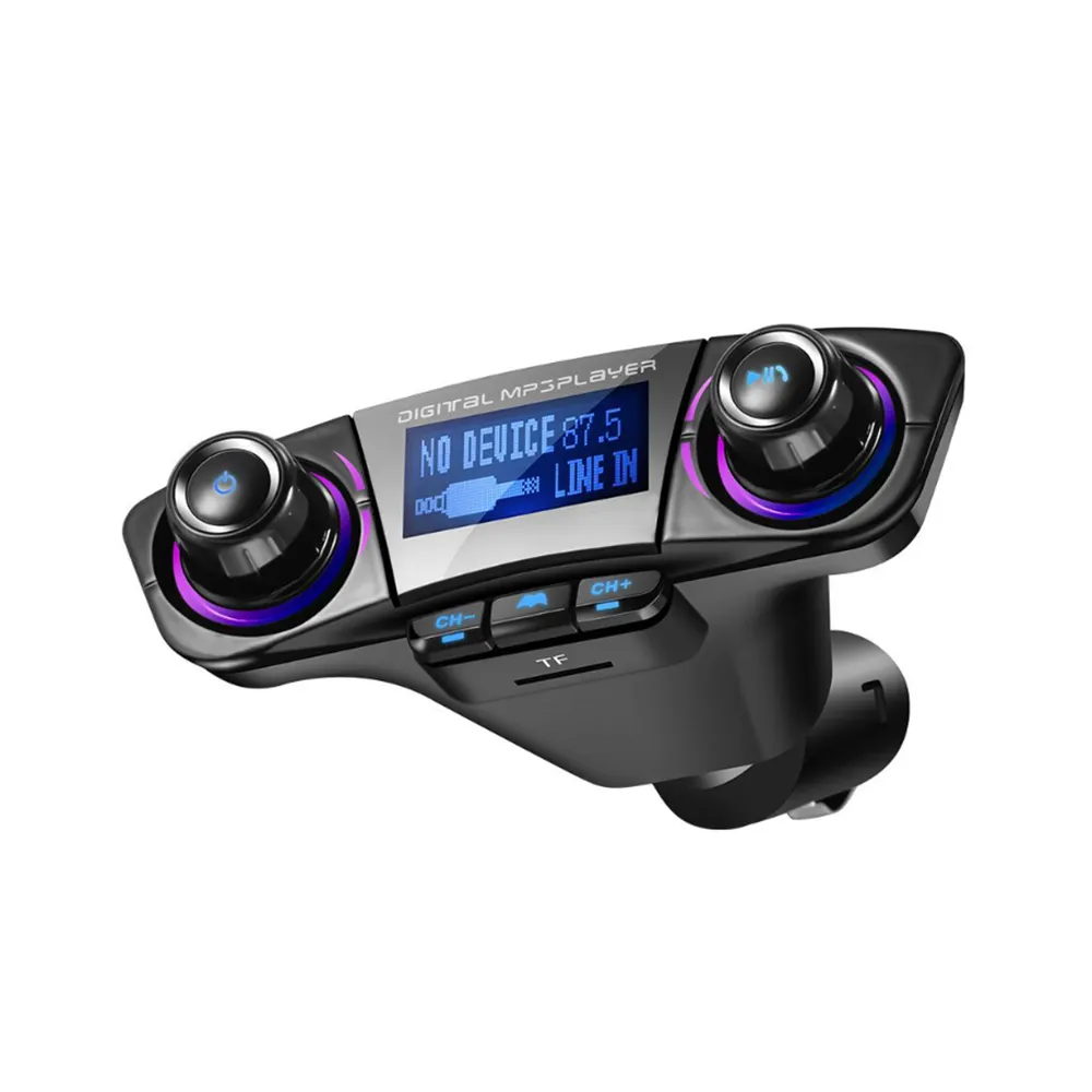 Récepteurs multimédia numériques stéréo de voiture Bluetooth Chargeur de téléphone rapide 12v Lecteur Mp3 Transmetteur Fm