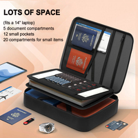 Sac de rangement portable en gel de silice, étanche et ignifuge, étui rigide avec serrure, organisateur pour la maison, le bureau et les voyages, pour documents au format lettre