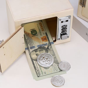 Boîte d'économie d'argent en bois <span class=keywords><strong>de</strong></span> haute qualité avec conception carrée blanche Euro Dollar Pound Coin Bank Mot <span class=keywords><strong>de</strong></span> passe Verrouillage Cible Numéros <span class=keywords><strong>Vérifier</strong></span> - Product Image 6