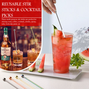 Bâtonnets mélangeurs réutilisables en acier inoxydable, agitateurs métalliques pour cocktails, <span class=keywords><strong>café</strong></span>, boissons, cuillères à mélanger - Product Image 4