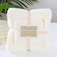 Échantillons gratuits Ensemble de 3 draps de bain en molleton corail bon marché Serviette en microfibre à séchage rapide pour coffret cadeau salle de bain
