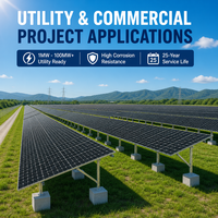 Support solaire pré-assemblé, résistant au vent 60 m/s, réglable, avec fondation en béton, pour montage au sol de panneaux photovoltaïques
