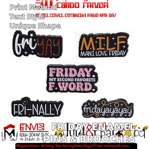I for LOVE FRIDAY - Broches de metal esmaltados personalizados, insignias de solapa con estampado divertido, regalo de joyería para amigos, segundo favorito - Product Image 3