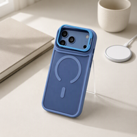 Étui magnétique pour iPhone 18 Pro Max, coque composite givrée TPU+PC avec support en alliage, compatible avec la charge sans fil