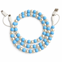 FASHLINK Vente en gros Câble de charge multi-prise USB Type C 4 en 1 avec perles, couleurs personnalisées, faible MOQ