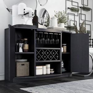 Armario de buffet de aparador de madera de estilo moderno europeo personalizado de fábrica, estante de vino de 51,18 pulgadas con almacenamiento personalizado para <span class=keywords><strong>Wine</strong></span> Bar - Product Image 6