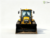 Chargeuse-pelleteuse lourde d'occasion JCB 5CX 4WS 4WD, excavatrice diesel Kubota, travaux de terrassement industriels, pompe hydraulique Eaton, 63 kW, 3200 kg de capacité nominale