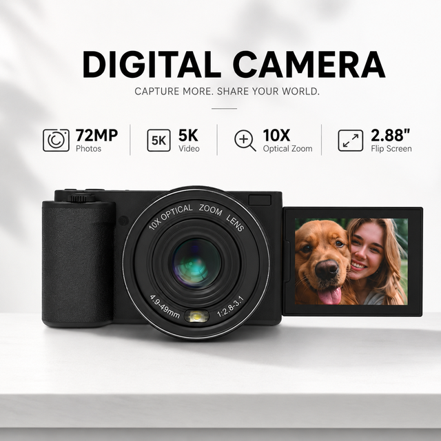 Hot Sale Electronics 5K 30FPS Video 72MP Photo Resolution 18X Zoom Camara Digital Profissional Retro Vintage Digital Camera