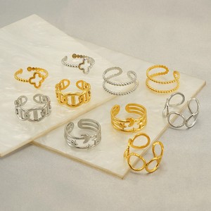 Anillo de Moda para Mujer, Diseño Geométrico Simple y Elegante, de Acero Inoxidable, con Piedra Natural, Estilo Abierto, Personalizado de Fábrica - Product Image 4