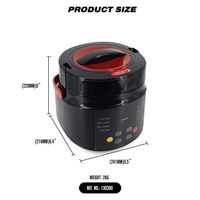 Cuisinière à riz électrique portable 2L en plastique, double usage voiture et maison, 12V/24V/220V pour voiture, camion, camping-car, voyage, camping