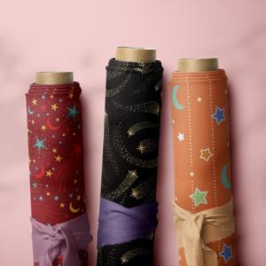 Nueva <span class=keywords><strong>Tela</strong></span> de Popelina de Algodón Estampada con Diseño de Luna y Estrellas, Ecológica, Ligera y Orgánica para Vestidos de Mujer y Niña - Product Image 1