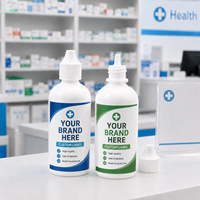 Flacon compte-gouttes fiable en plastique HDPE scellé de 120 ml, blanc, à presser, pour emballage de liquides médicaux