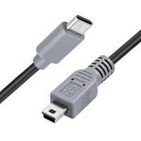 Câble USB-C Mini USB tressé durable, Mini-B 5 broches, Type-C, cordon de charge et de données, conducteur en cuivre pur pour ordinateur et manette