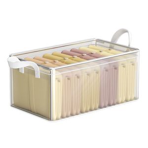 Clothing Organizer Transparent <b>Rectangular</b> Storage Box Durable Wardrobe Clothes Pants Holder Folding Household Use - Product Image 5