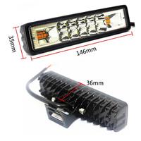 Barre Lumineuse LED Stroboscopique 48W Blanche Ambre Bleue Rouge pour 4x4 VTT SUV Moto Camion Remorque Accessoires Voiture 12V