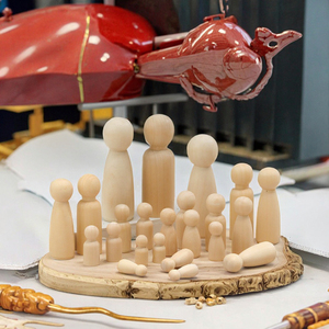 Set Gioco <span class=keywords><strong>Mini</strong></span> Wisdom Direttamente dalla Fabbrica, Bambole in Legno Lucidato, Artigianato Educativo per Bambini, Arte Popolare, Decorazioni da Parete, Scatole - Product Image 2