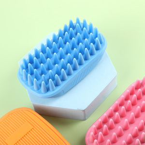 <b>Pet</b> Bath <b>Brush</b> TPR Massage <b>Brush</b> For Dog Grooming Hair Removal Silicone <b>Pet</b> Care Tool - Product Image 2