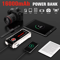 Démarreur de batterie de voiture 16000mAh 300A, Power Bank portable avec 2 sorties USB et lampe torche LED