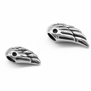 yunnique Stainless Steel Feather <b>Spacer</b> Beads Small Size For Bracelet Making Vintage Distressed Metal Jewelry Accessories - Product Image 1