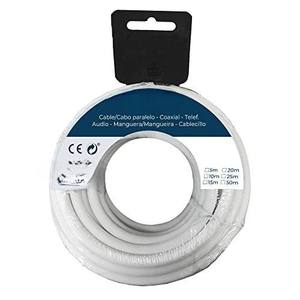Câble parallèle 2x0,75 mm blanc 50 m pour audio, idéal pour les connexions sonores et les travaux électriques. - Product Image 1