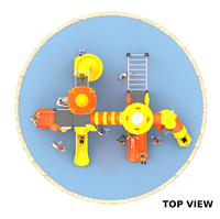 Équipement de terrain de jeux extérieur pour enfants, toboggan en spirale transparent, château, panneau de jeu, ensemble de jeux de parc d'attractions
