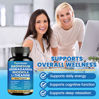 OEM 15 en 1 Capsules de Complexe de Glycinate et Citrate de Magnésium, Suppléments pour le Sommeil, Capsules d'Ashwagandha, L-Théanine, Rhodiola Rosea
