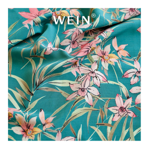 새로운 B28 다크 시안 그린 패턴 코시보 100% 폴리에스터 크레이프 정전기 방지 프린트 원단 (여아 웨딩드레스용) - Product Image 2