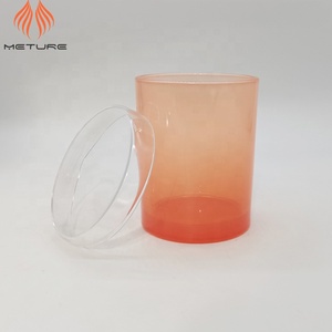 Bocaux à bougies <span class=keywords><strong>en</strong></span> <span class=keywords><strong>verre</strong></span> translucide ombré rose pâle METURE 15 oz avec base épaisse, contenants de cire parfumée de luxe pour la décoration intérieure - Product Image 3
