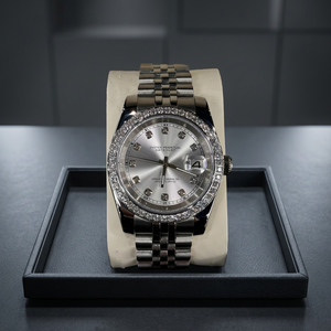 Montre Dayjusts Shiny S-Logo Silver Stone Jubilee Band Custom 39mm 36mm 41mm Dayjust S logo Mouvement Seiko NH35 Diver Analogique MOD - Product Image 3