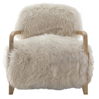 Fauteuil individuel moderne en fourrure pour salon, fauteuil à poils longs super doux et confortable, design d'intérieur pour villas de luxe