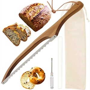 <span class=keywords><strong>Cuchillo</strong></span> de Pan Profesional de Madera para Panaderos, <span class=keywords><strong>Cuchillo</strong></span> de Pan Serrado de Acero Inoxidable con Mango de Madera en Forma de Arco - Product Image 1