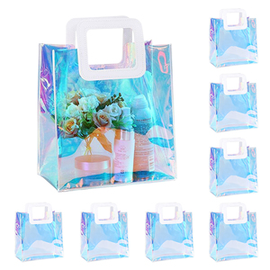 Holographic Laser Handbag Custom Pattern Transparent PVC Gift Bag Crossbody Jelly Bag Laser <b>Plastic</b> Shoulder Bag - Product Image 2