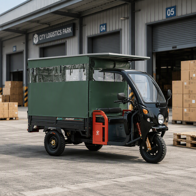 Multi Purpose Solar Electric Cargo Tricycle for Market Delivery Farm Transport Custom Color Acceptable