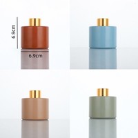 Bouteille diffuseur en verre mat et givré avec bouchon doré/argenté, pot de recharge pour arômes