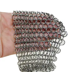 316 stainless steel ring with does not drop the wire ring chain armor kitchen dish washing pot net