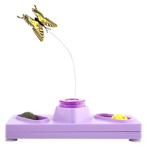 Juguete Eléctrico para Gatos, Mariposa Intermitente de Plástico Morado, Juguete Interactivo para Mascotas para Combatir el Aburrimiento - Product Image 1